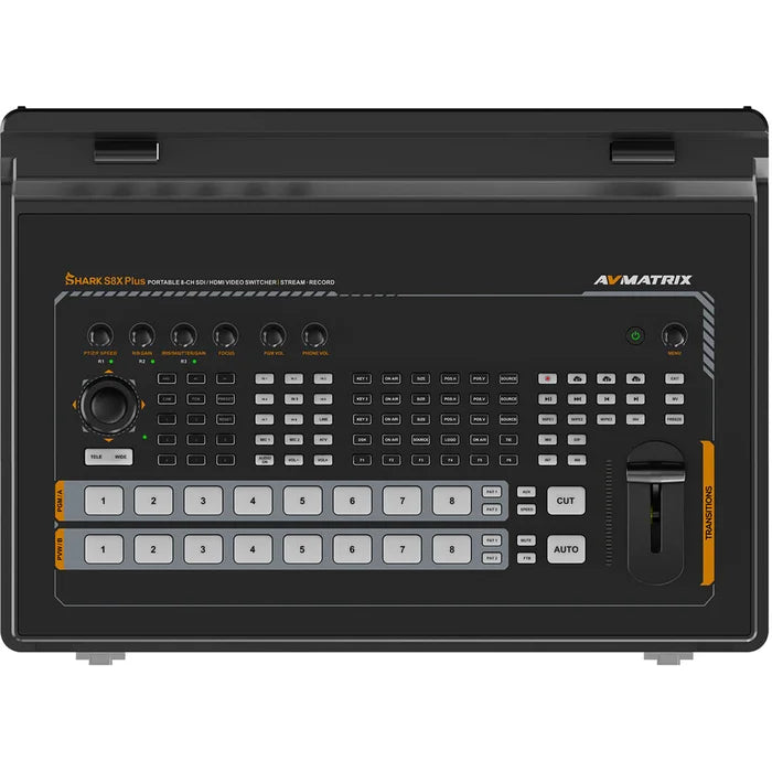 AVMATRIX SHARK S8X PLUS-N 8-Channel SDI/HDMI/NDI Portable Video Switcher