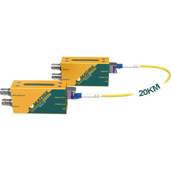 AVMATRIX FE1121 3G-SDI Fiber Optic Extender Transmitter & Receiver Set