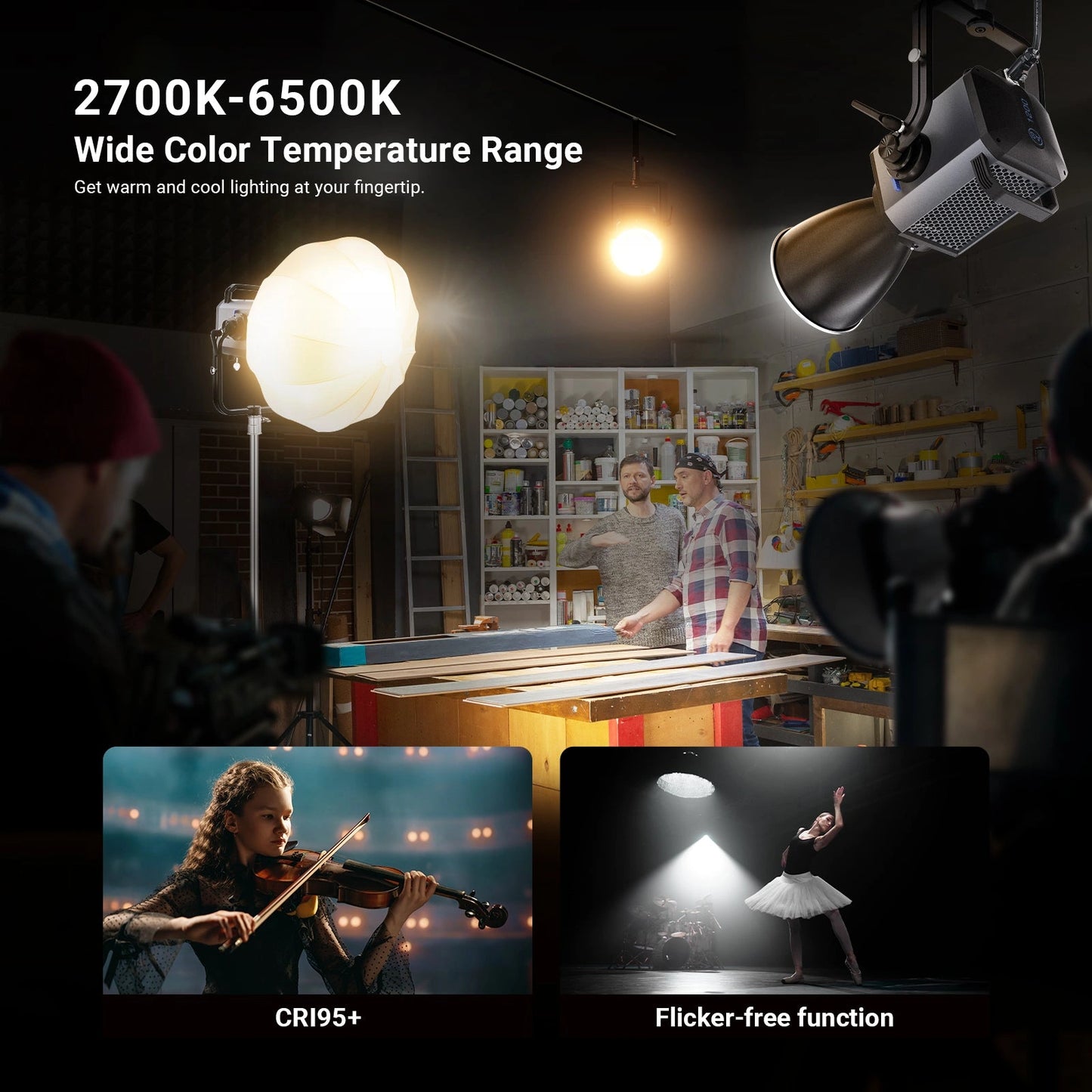 NEEWER AS1200B 1200W Output Bi-Color COB LED Studio Video Light