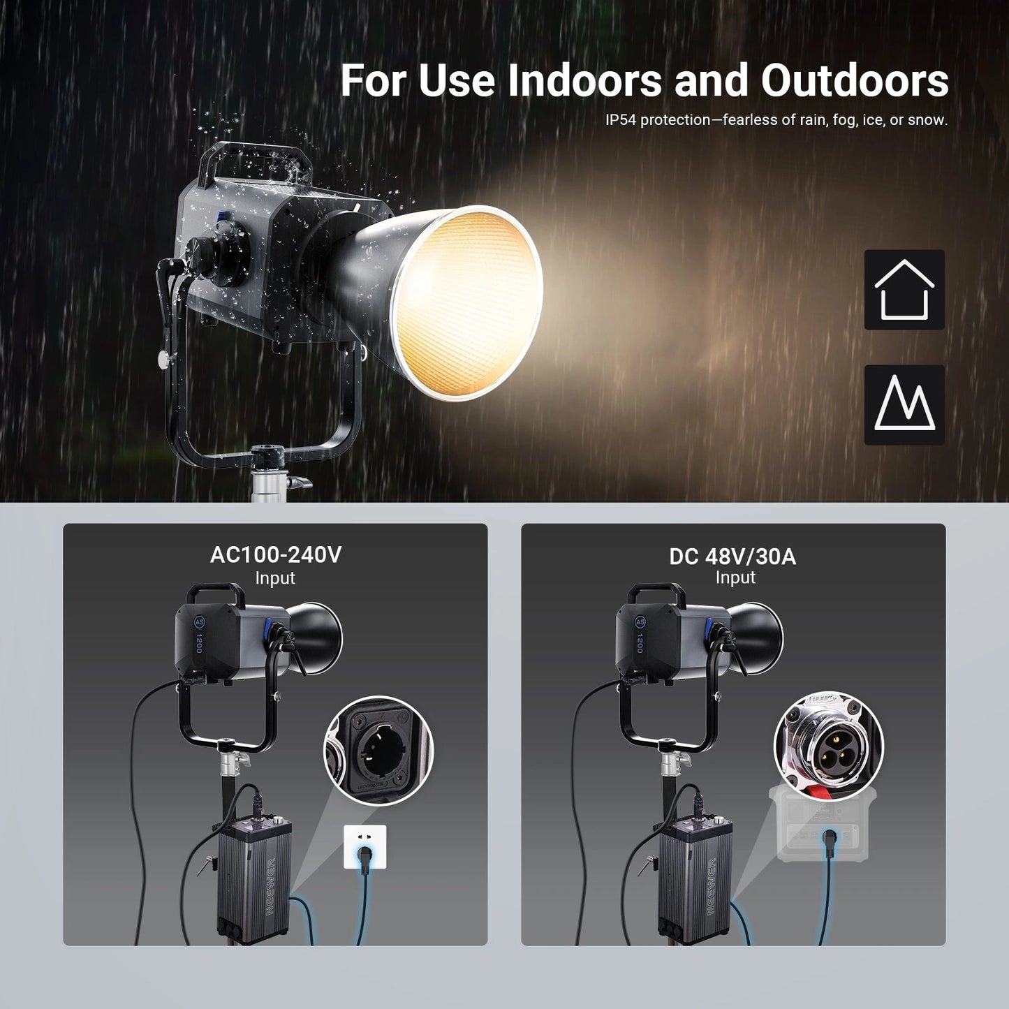 NEEWER AS1200B 1200W Output Bi-Color COB LED Studio Video Light