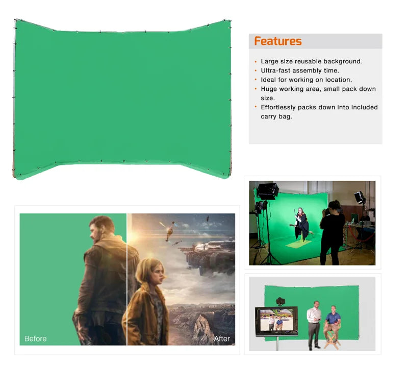 E-IMAGE MB42 Collapsible Background  Green 4.0×2.4m