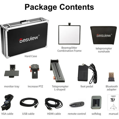 Desview T17 Teleprompter Set with 17" Self-Reversing Monitor
