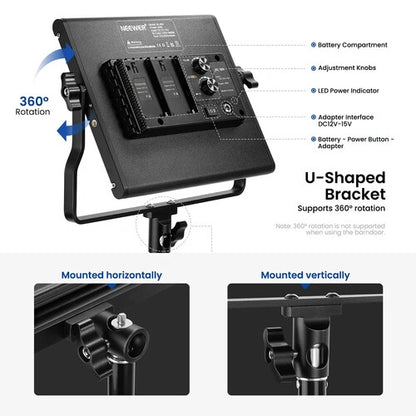 Neewer Bi-Color Video LED 2-Light Kit with Stands