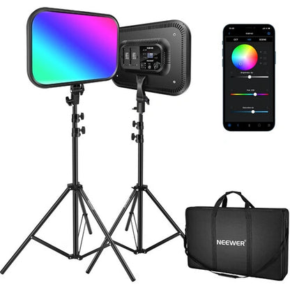 Neewer RGB168 LED Light Panel (Black, 2-Light Kit)