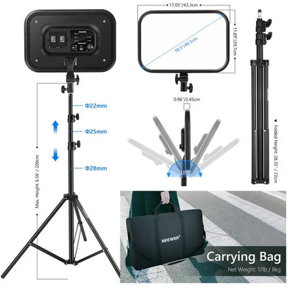 Neewer RGB168 LED Light Panel (Black, 2-Light Kit)