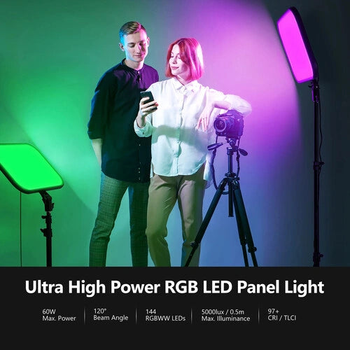 Neewer RGB168 LED Light Panel (Black, 2-Light Kit)