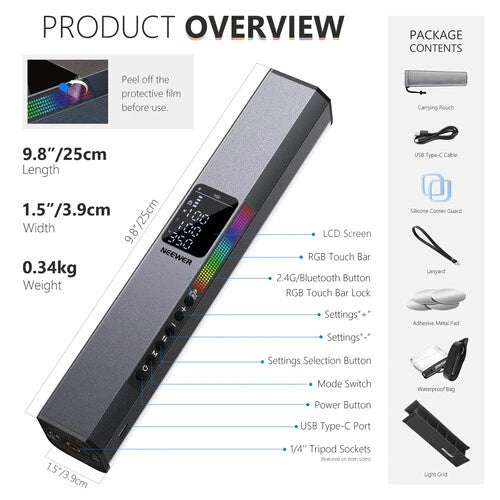 Neewer RGB1 Magnetic Handheld LED Light Stick (Rose Gold, 9.8")
