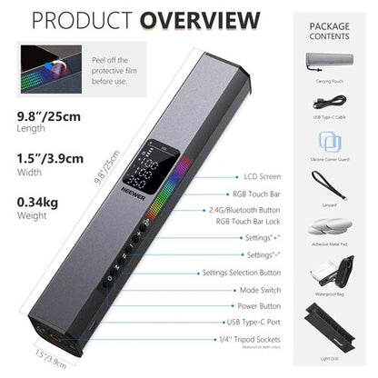 Neewer RGB1 Magnetic Handheld LED Light Stick (Rose Gold, 9.8")