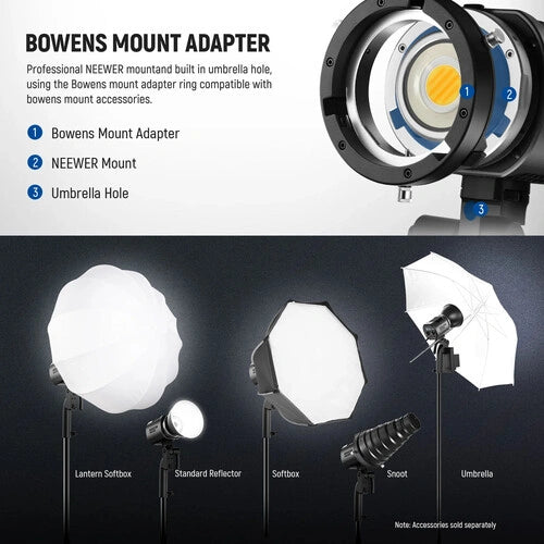 Neewer MS60B Bi-Color LED Monolight (Silver)