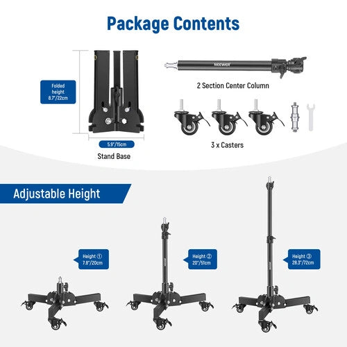 Neewer Wheeled Base Light Stand