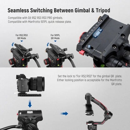 Neewer TP75 74" Pro Video Aluminum Tripod with Fluid Head