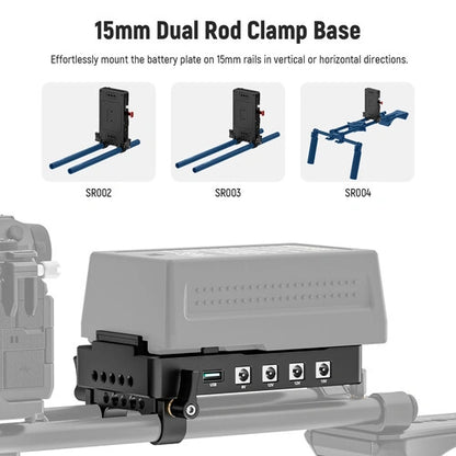 Neewer VB-A1 V-Mount Battery Plate Adapter with Dual 15mm Rod Clamps