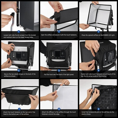 Neewer Softbox Diffuser with Grid for RGB660 PRO LED Light Panel