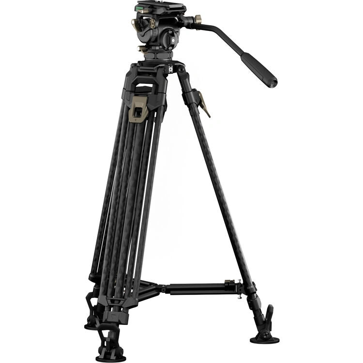 Tilta 75mm Cine Fluid Head with 2-Stage One-Touch Carbon Fiber Tripod System (17.6 lb Load, Space Gray)