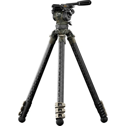 Tilta 75mm Cine Fluid Head with 3-Stage Carbon Fiber Tripod Legs (17.6 lb Load, Forest Camo)