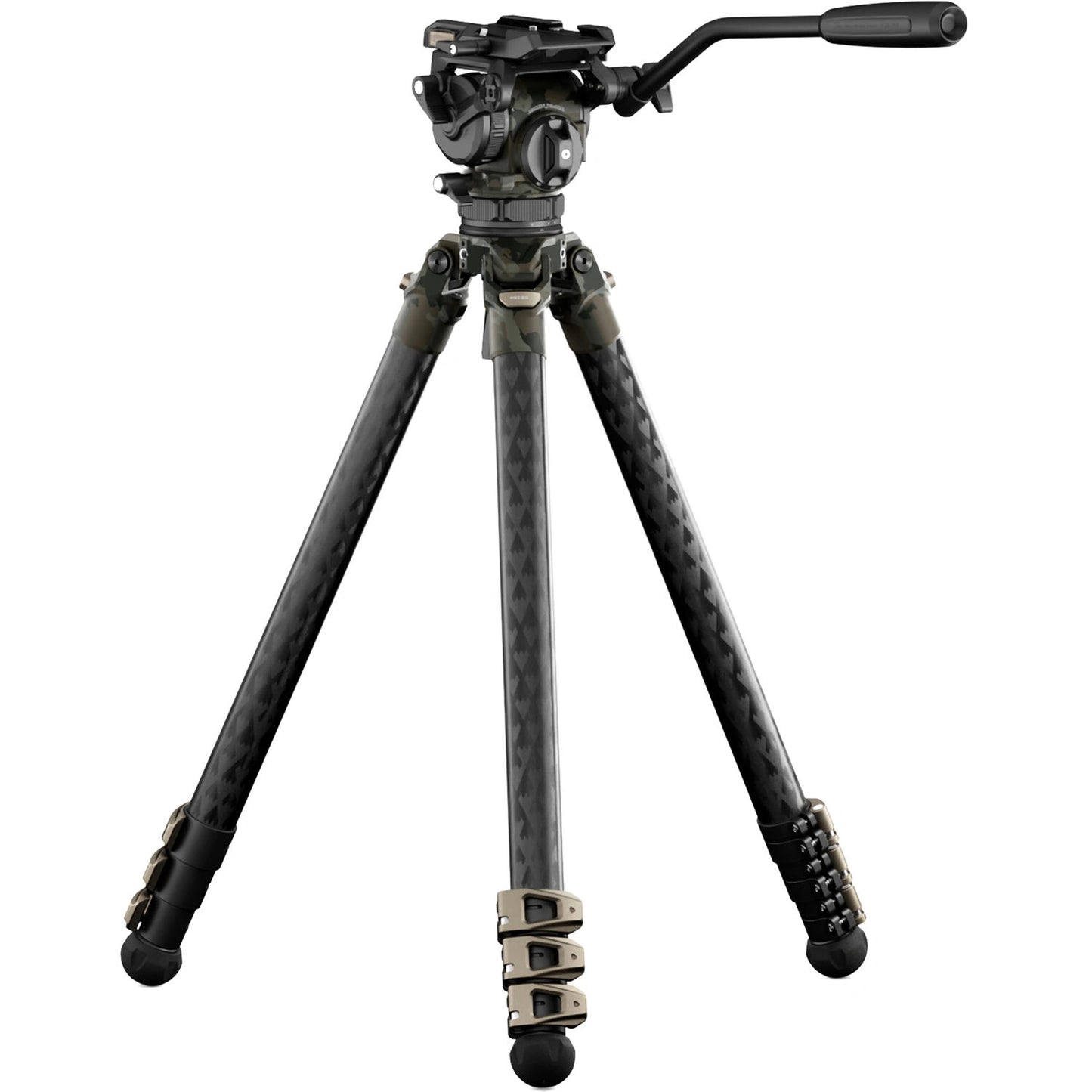 Tilta 75mm Cine Fluid Head with 3-Stage Carbon Fiber Tripod Legs (17.6 lb Load, Forest Camo)