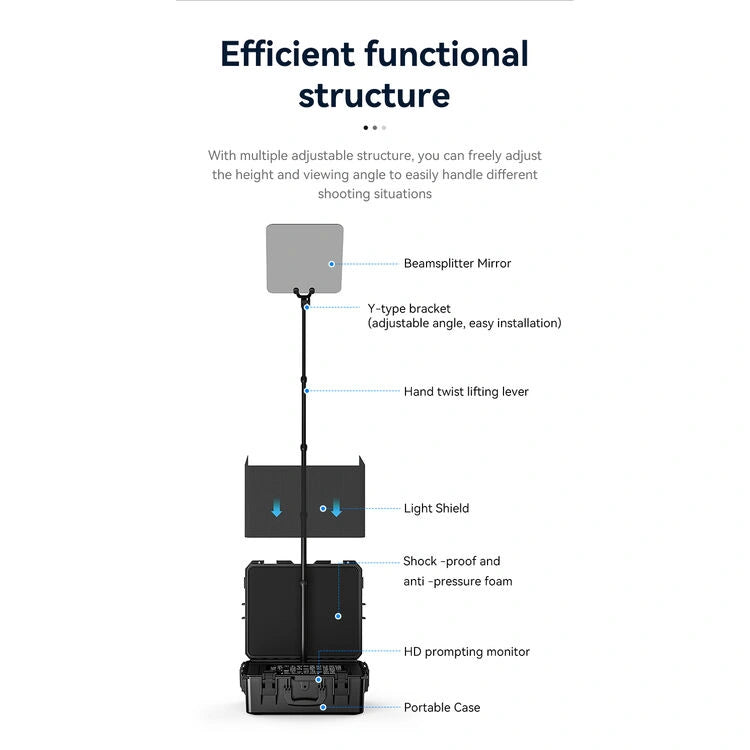 Desview TP300 Portable HDMI/SDI Teleprompter with High-Bright Monitor (19")