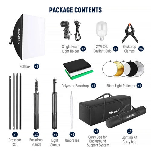 Neewer NK102 Studio Photography Light Kit