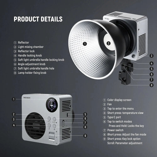 Neewer HB80C RGBWW Mini LED Monolight (Basic Kit)