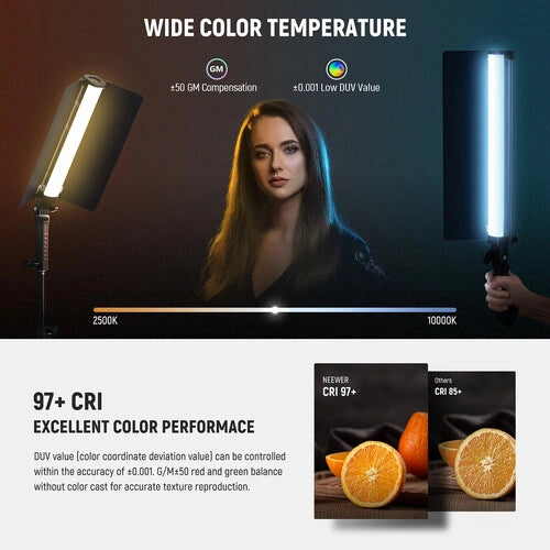 Neewer RGB2 LED Light Wand with Metal Barndoors (1.3')
