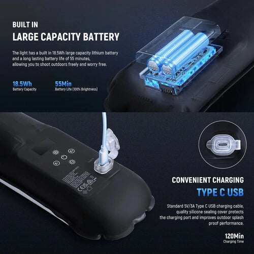 Neewer Basics GC21B Handheld Inflatable Bi-Color LED Fill Light (35")