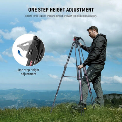 Neewer LL38 Professional Video Tripod with Fluid Head