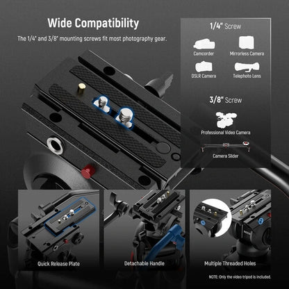 Neewer TP37 Heavy-Duty Video Tripod with Fluid Head