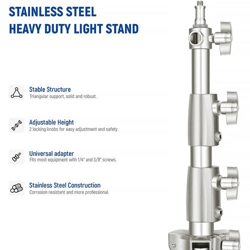 Neewer ST-280SS Stainless Steel Light Stand (2-Pack)