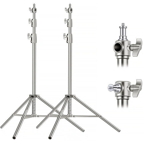 Neewer ST-280SS Stainless Steel Light Stand (2-Pack)