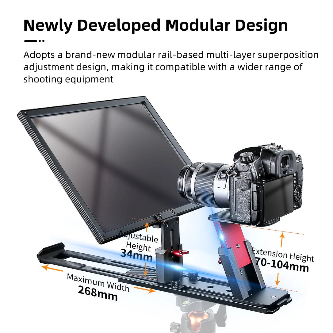 Desview T12S 12.9" Portable Teleprompter for Smartphone/Tablets with Remote Control