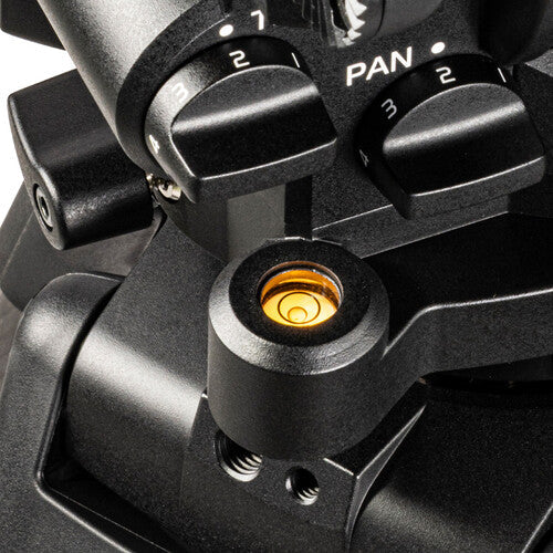 Close-up of a camera lens with focus and pan controls