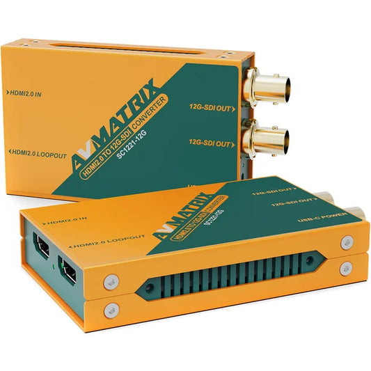 AVMATRIX HDMI 2.0 to 12G-SDI 4K Broadcast Signal Converter SC1221-12G