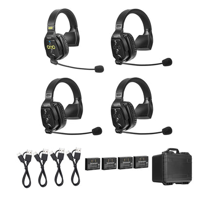Saramonic WiTalk-WT4S 4-Person Full-Duplex 1.9GHz Wireless Single-Ear Headset Intercom System with Hard Case